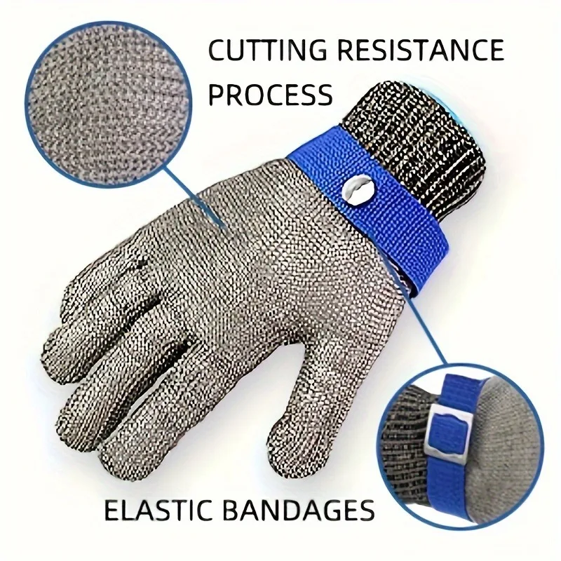 A PCS Anti-cut Gloves Safety Cut Proof Stab Resistant Stainless Steel Wire Metal Mesh Butcher Protect Meat Cut-Resistant Gloves