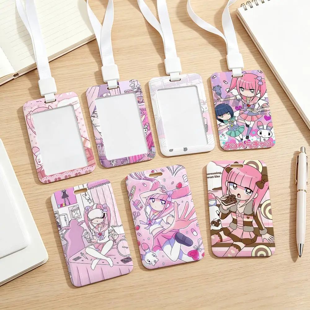 Cute M-Menhera Chan NFC Contactless Sliding Card Sleeve For Student Cards, Bus Cards, ID Cards, And Work Permits