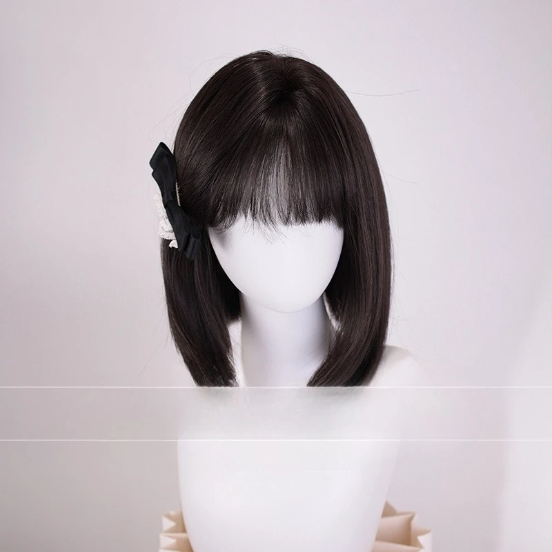 

Парик женский, короткие волосы, натуральный и реалистичный, голова Бобо, студенческие короткие волосы, летний полный головной убор, весь парик