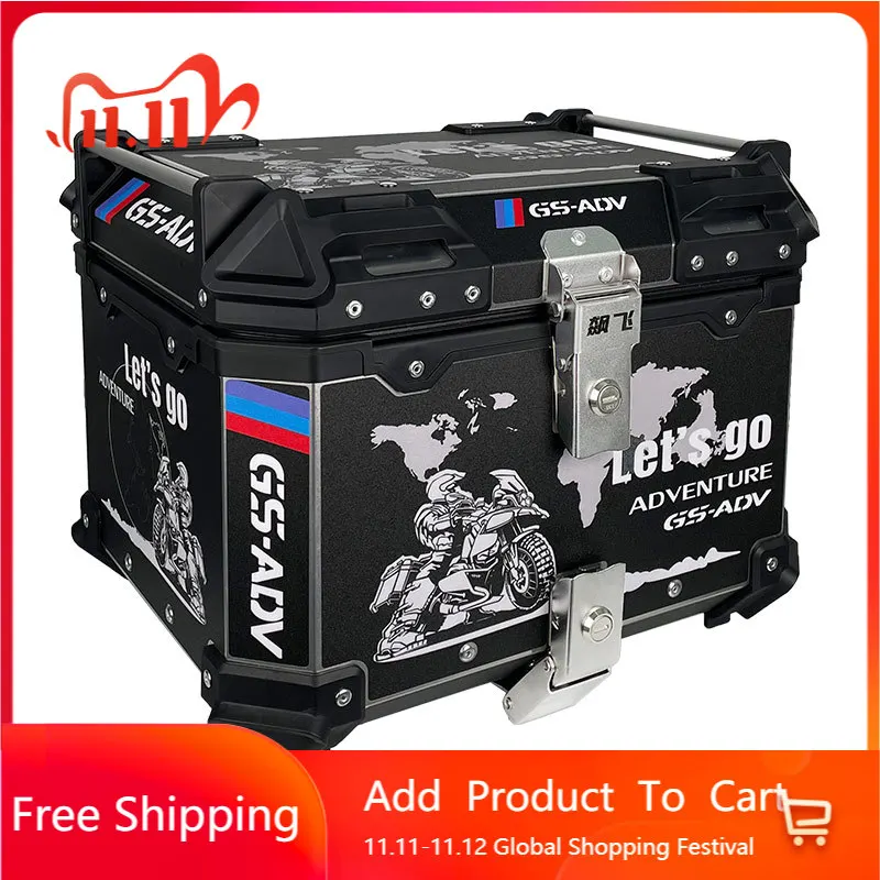 

STLF Chasing Factory Universal Aluminum Motorcycle Top Box Quick Release 45L Luggage Tail Boxes Motorcycles