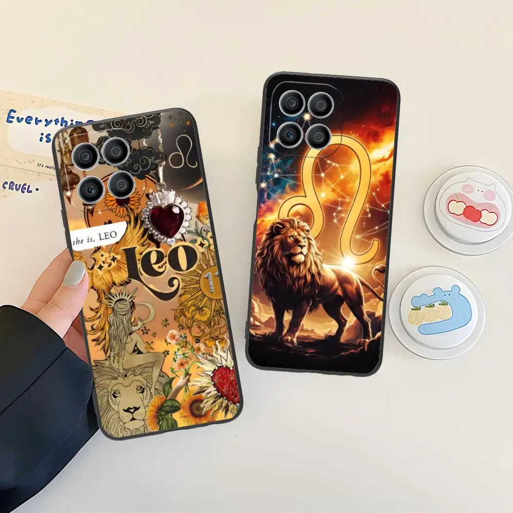 حافظة هاتف محمول بعلامة زودياك ليو لهاتف Honor 90 80 70 60 50 30 20 10 9 8 7 Pro S SE Lite 5G غطاء طباعة ملون فاخر جدًا #3