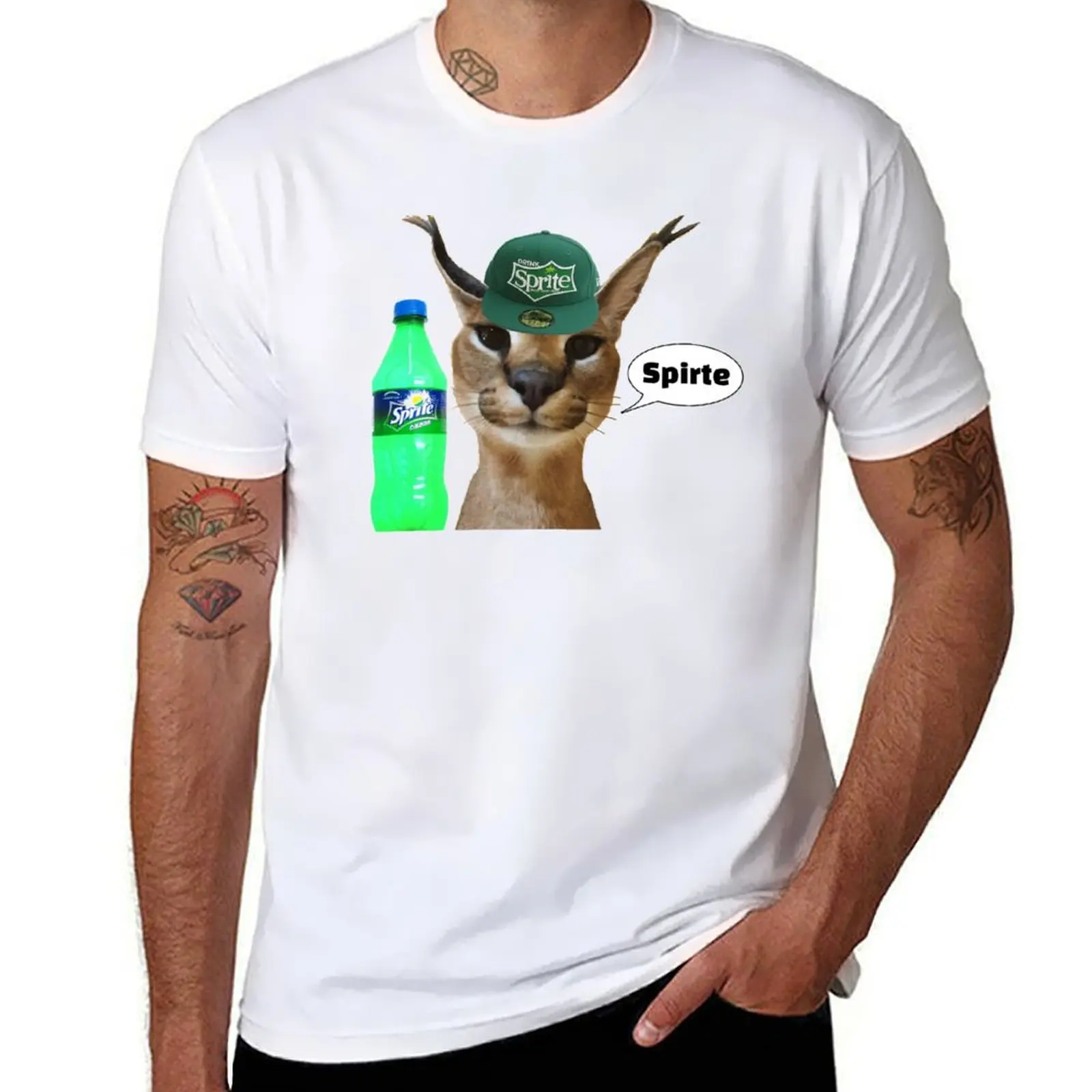 

Футболка Zabloing Big Floppa Cat Meme Spirte (Fanter Series), мужская футболка, хлопковые футболки высокого качества с аниме, футболка большого размера