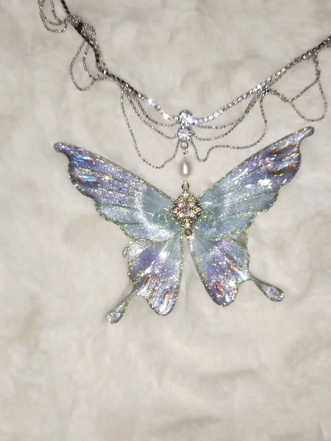 Butterfly necklace custom pearl necklace jewellery women