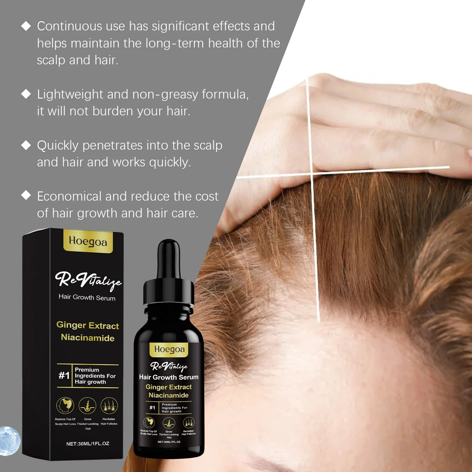 30Ml Minyak Esensial Perawatan Rambut Lebih Tebal Pertumbuhan Rambut Anti Rambut Rontok Perawatan Kulit Kepala Perbaikan Halus Minyak Serum Rambut Padat