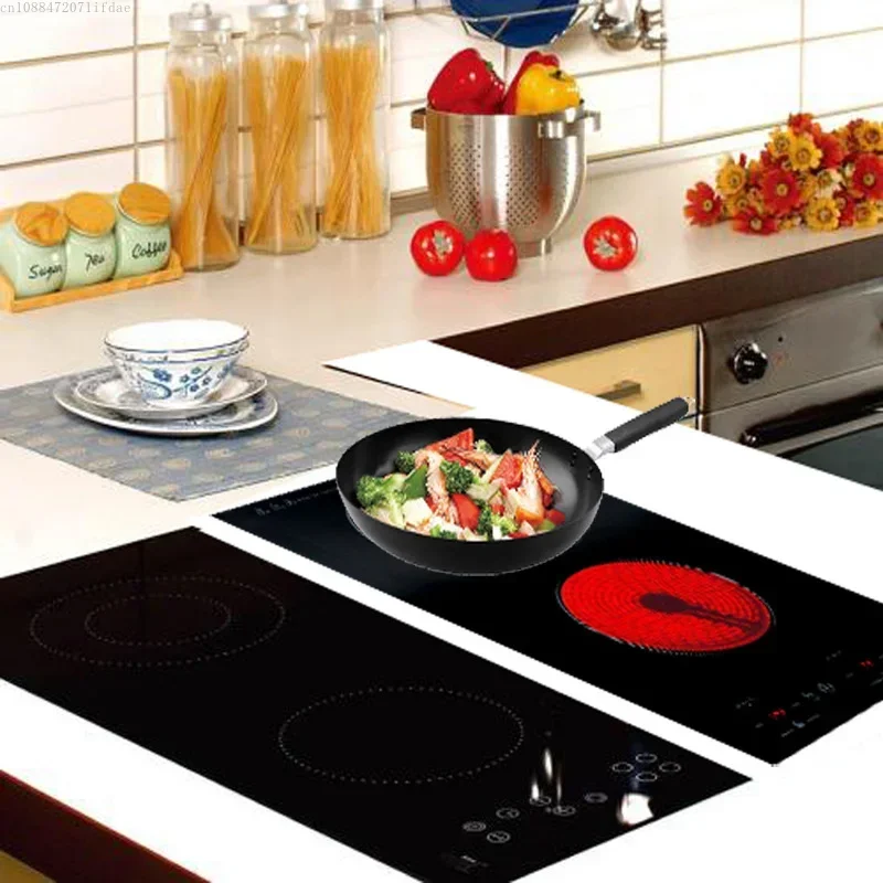 المطبخ 2 حلقات طباخ السيراميك التعريفي كوكتوب مزدوج طباخ كهربائي الفرن التدفئة طباخ موقد كهربائي لوحة الطبخ العمودية #6