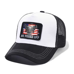 Baseball Caps Men Snapback Hip Hop Trucker Cap With American Flag Eagle Patch Four Seasons Breathable Mesh Trucker Hat For Women