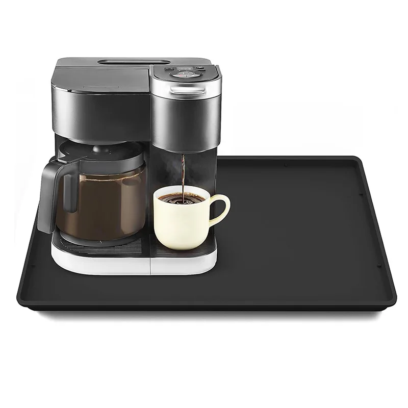 

Cross-border Popular Coffee Mat Silicone Bar Table,Non-slip, Heat Insulation, Drain, Tray with Lip, Coffee Cup Drying Bottom Pad