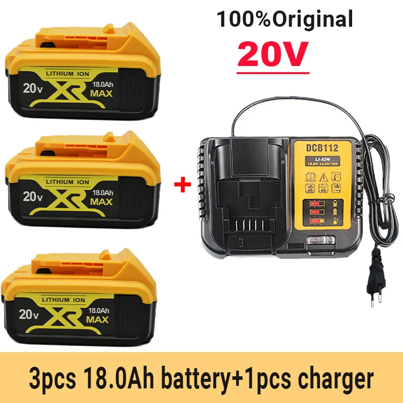 To DCB200 20V 18.0Ah Lithium Replacement Battery For DeWalt 18V DCB184 DCB200 DCB182 DCB180 DCB181 DCB182 DCB201 DCB206 L50