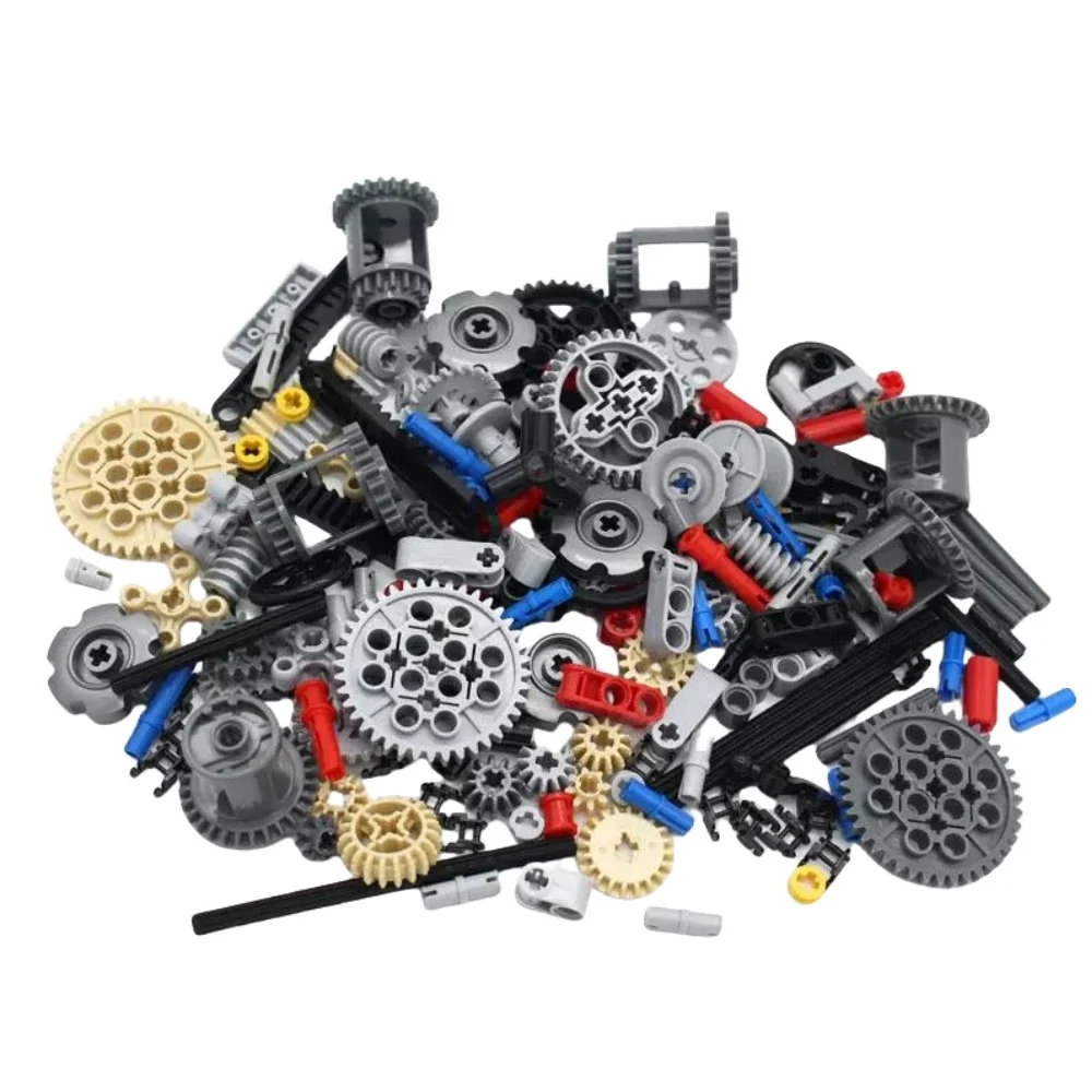 116PCS Getriebewelle Set MOC Technologie Blöcke Teile 9686 Multi-stil Zahnräder Welle Kreuz Achse Mischen Groß Ziegel Spielzeug Zubehör