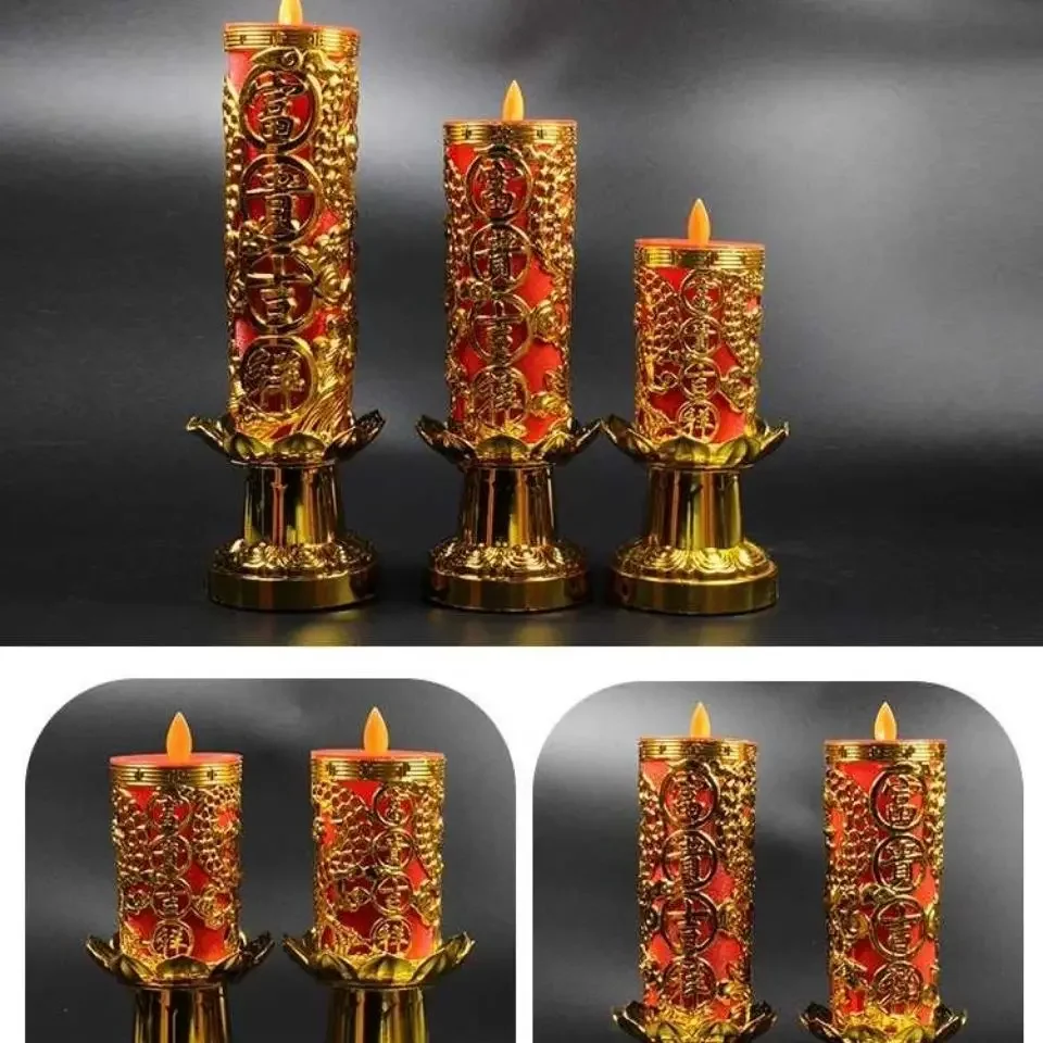 LED Electronic Candles for Buddha Light Simulation Led Buddha Candle Lamp Buddhist Supplies Buddhism Tools Flicker Lifelike Safe