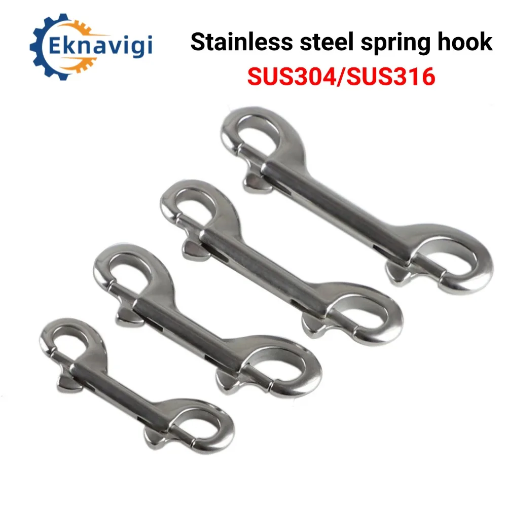 

Stainless Steel SUS304/SUS316 Double-ended Hook Diving Quick Release Spring Buckle Outdoor Leisure Hook B-shaped Spring Hook