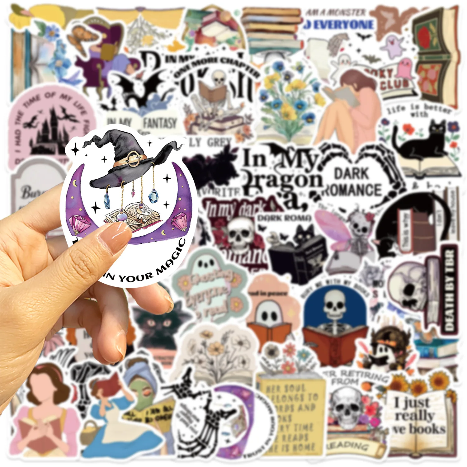 50/100 個ダーク読書本落書きステッカー装飾タブレット電話水ボトル PVC 防水文具子供報酬ステッカー