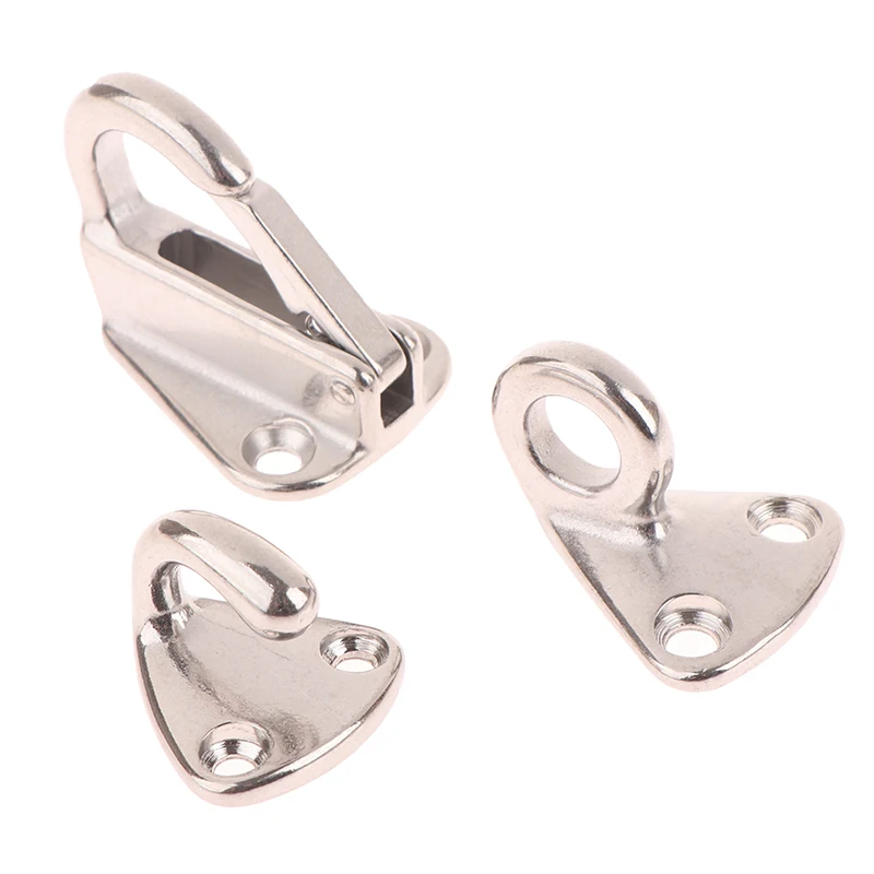 2PCS Stainless Steel Spring Locked Hook Marine Boat Spring Snap Attach Rope Fending Hook Boat Hardware Accessories