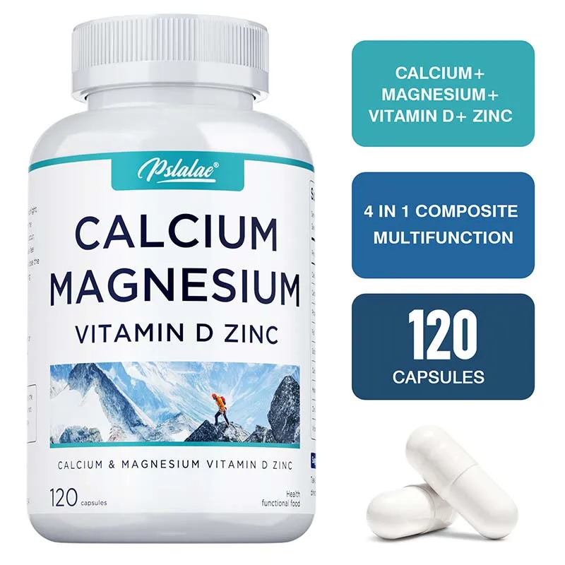 Calcium Magnesium Vitamin D Zinc - Promotes Cell Growth, Helps Reduce Osteoporosis, Supports Joints & Bone Health, Immunity