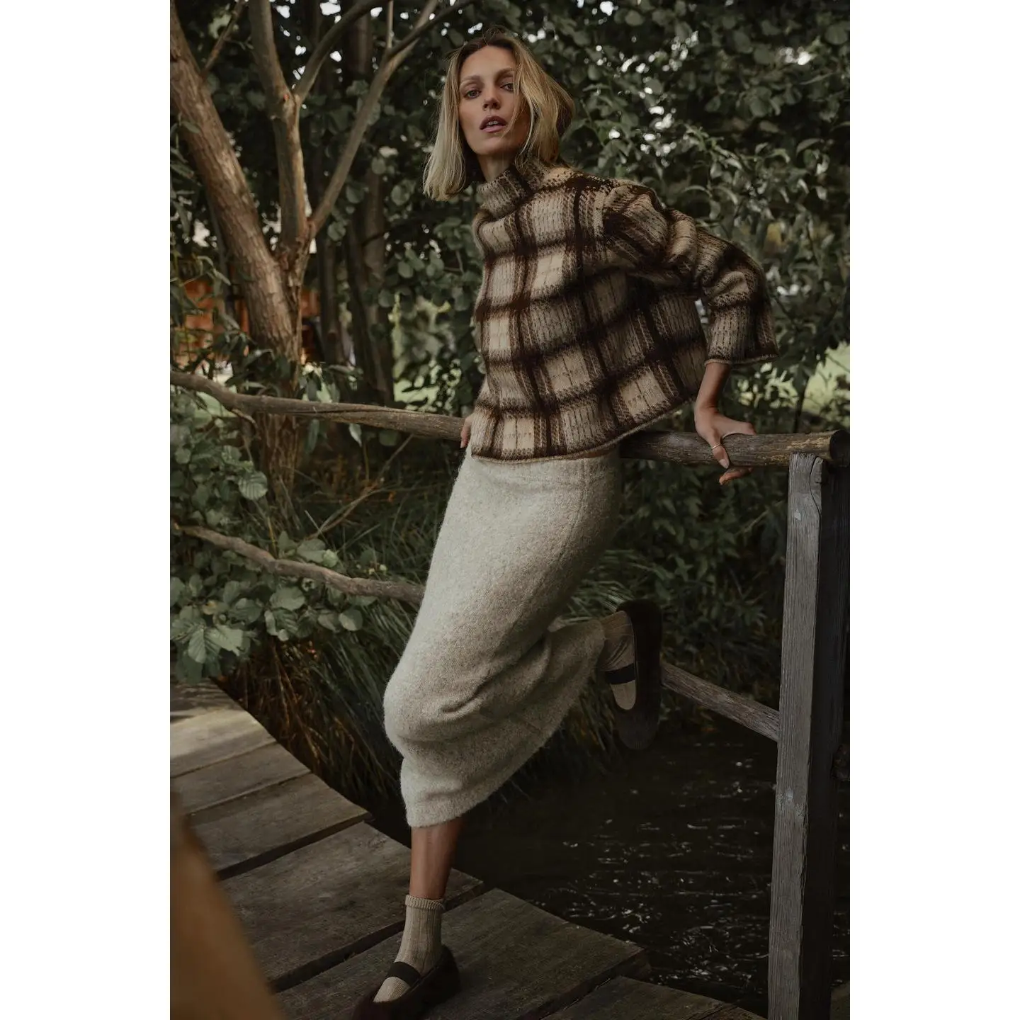 

Loose Casual Faion Color Fade Effect Plaid Knitted Sweater Autumn 2025 Women's Simple Sle Knitwear Full Sve Overhead