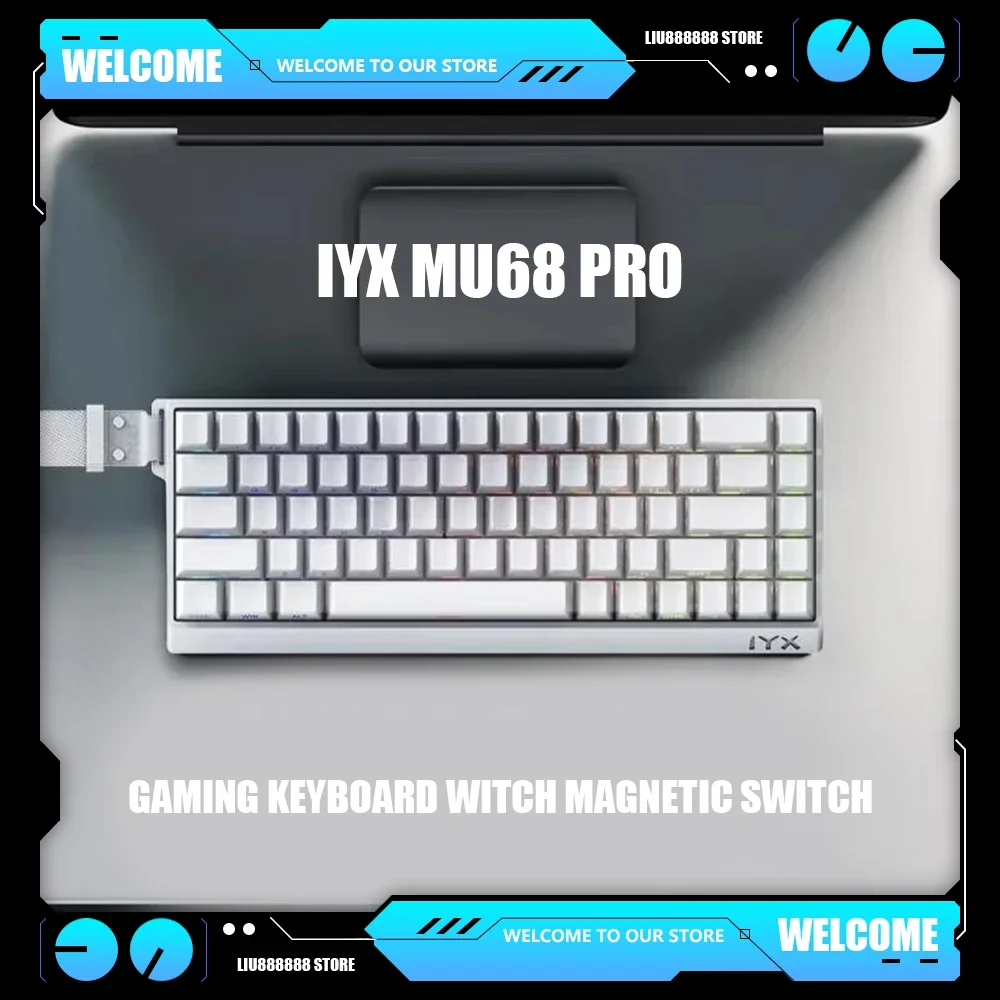 IYX MU68 Pro Mechanical Keyboard Magnetic Switch 8k RT0.04 RGB Backlit Hot Swap E-sports Gamer Keyboard Wired Aluminium Alloy