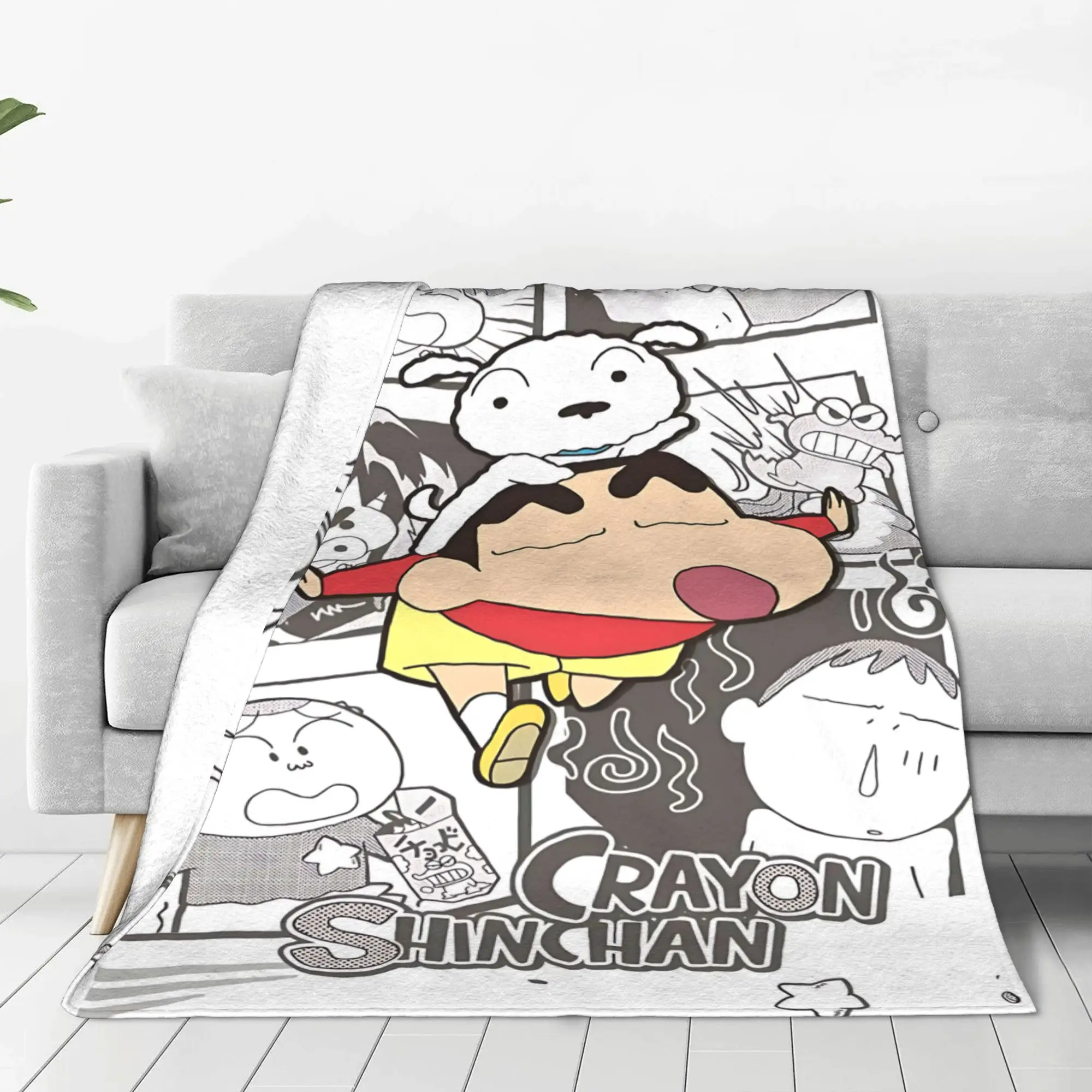 1PC home Cutecore Room Decor Crayon S Shin chan Blanket Throw Blanket  Novelty Warm Blanket All Season