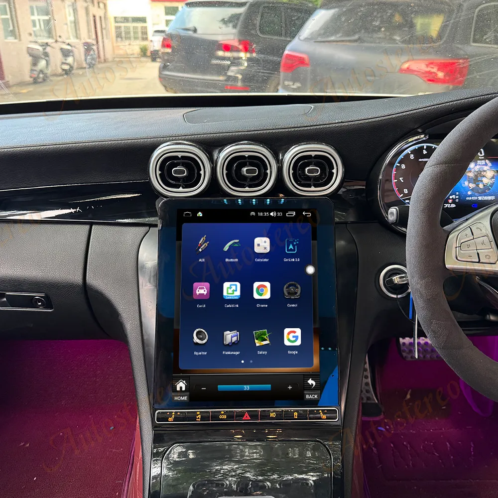 12.3 Carplay Android 14 Car GPS Navigation For Mercedes Benz GLC C Class 2015-2022 Head Unit Multimedia Player Car Radio Right