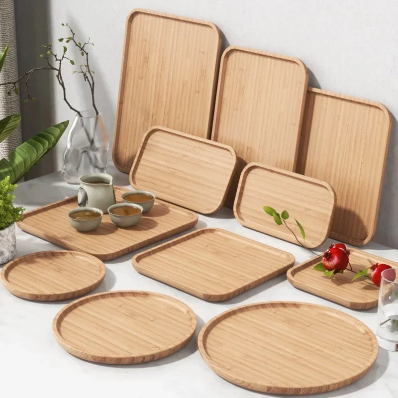 

Wood Gadget Tea Tray Modern Coffeeware Teaware Kitchen Plate Serving Tray Luxury