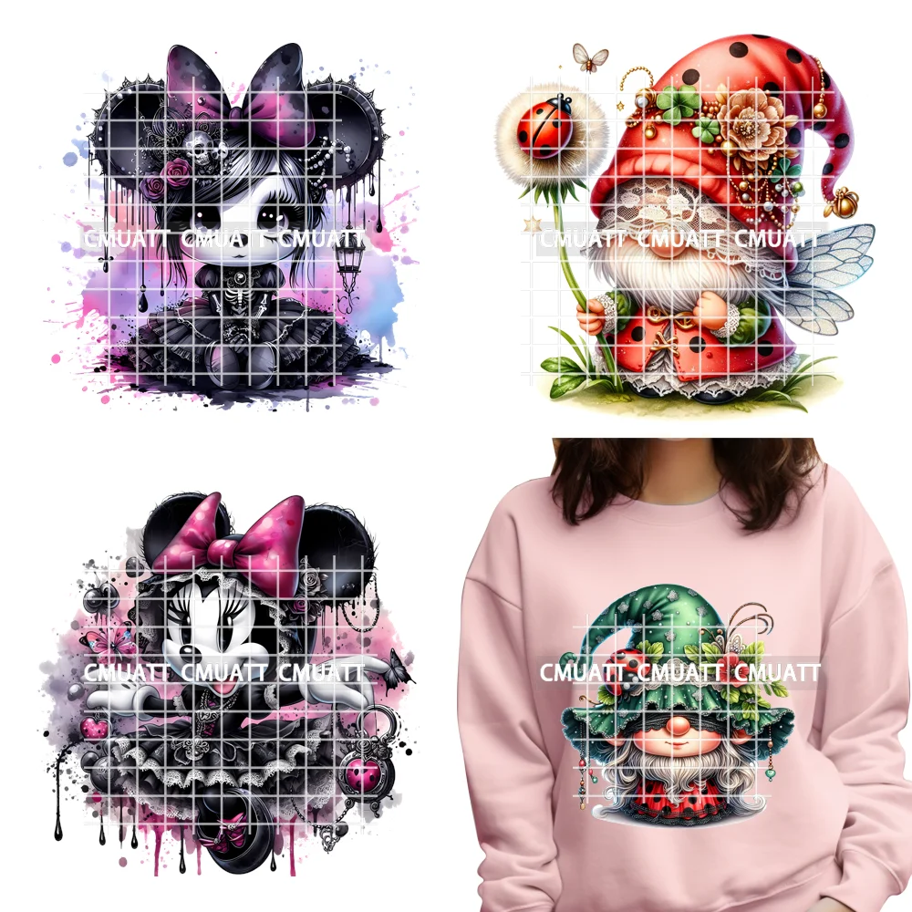 

Scary Magic Witch Animal Floral Strawberry Insect Baby Gnomes Iron on DTF Washable Transfer Stickers Ready to Press for T-shirts