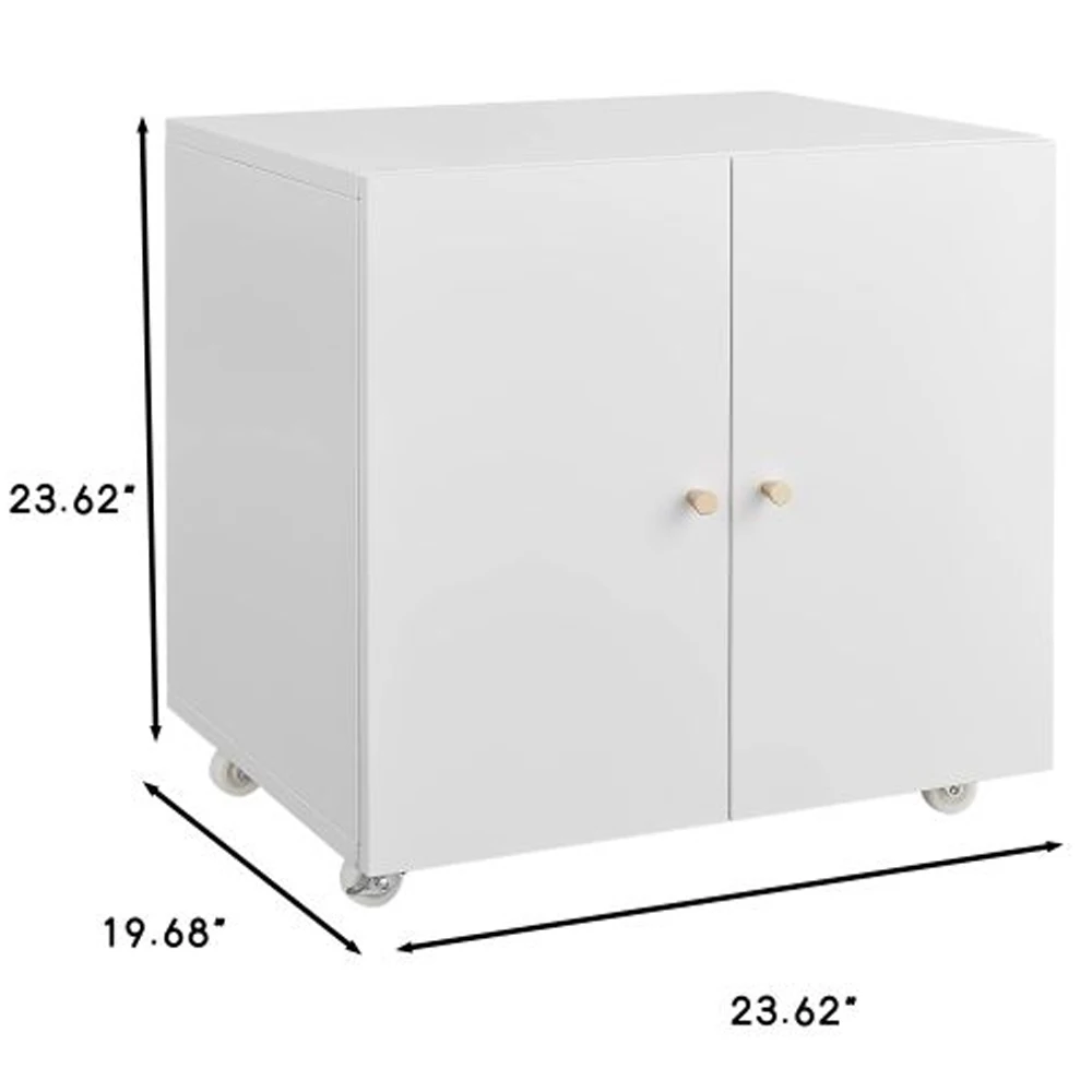 Home Office Printer Stand with Wheels Printer Tables Lateral Filing Cabinet with Open Storage Shelf for Letter/Legal/A4 Size Fil