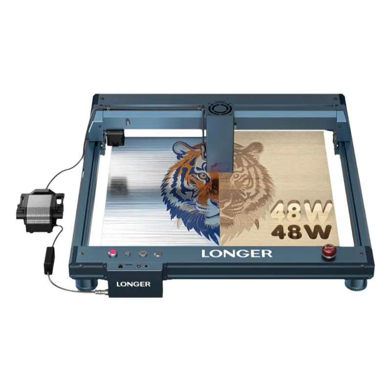 LONGER B1 40W Laserschneider Lasergravierer Prägemaschine 450x440mm Hochpräzise 36000mm/min WiFi Air Assist CNC Diodenlaser Gravur- und Schneidemaschine für Holz Leder Acryl LightBurn LaserGRBL