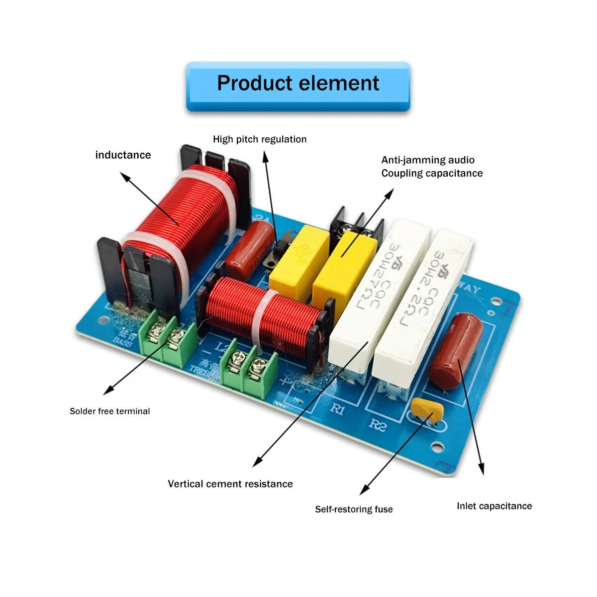 Divisor de altavoz de Audio de 2 vías, PA-2A, 450W, agudos bajos, divisor de frecuencia, KTV, escenario profesional, altavoz cruzado