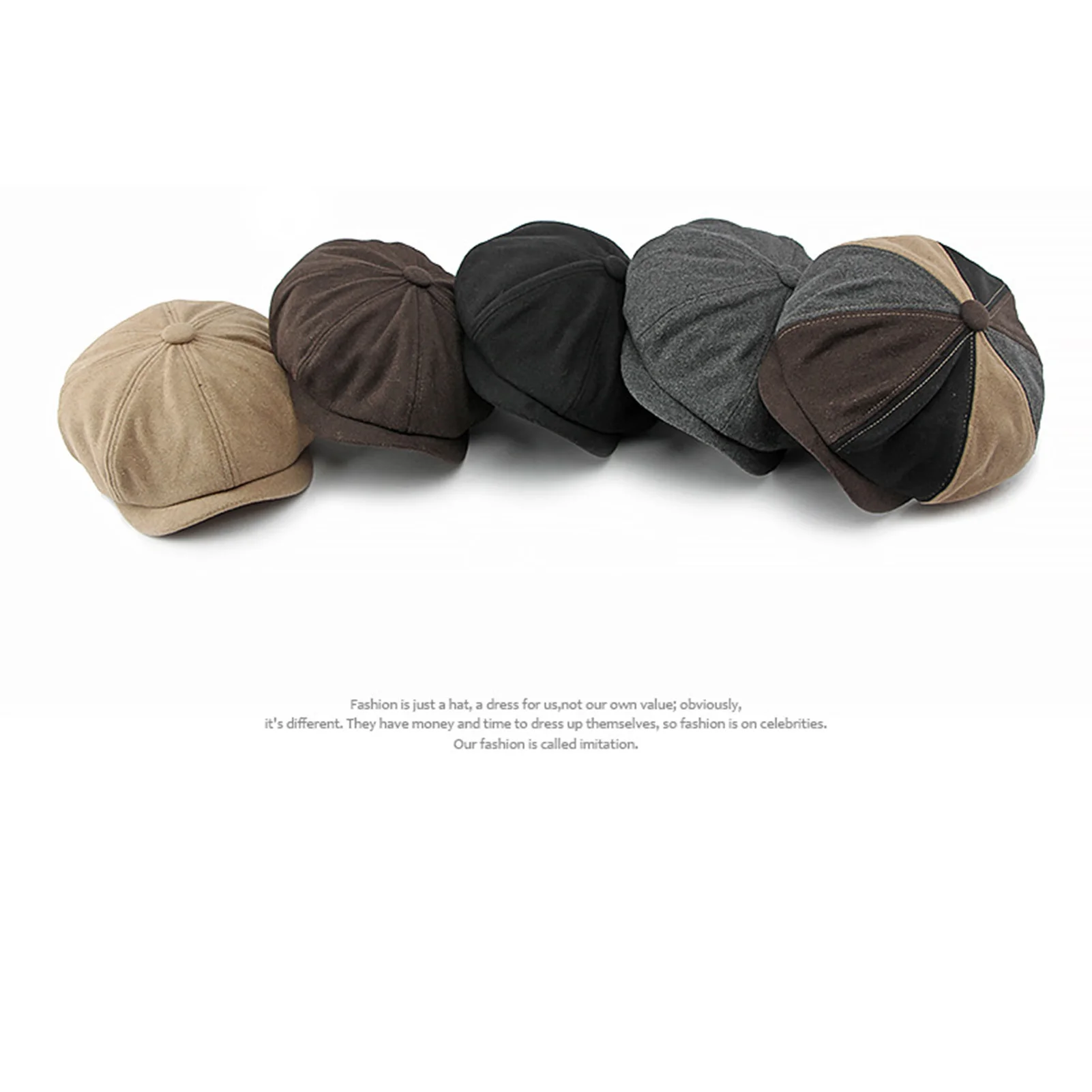 Woollen Beret Hat for Winter Warmth Women Men Retro Newsboy Cap Classic Eight-Corner Soft Fabric Flat Cap Gift Idea