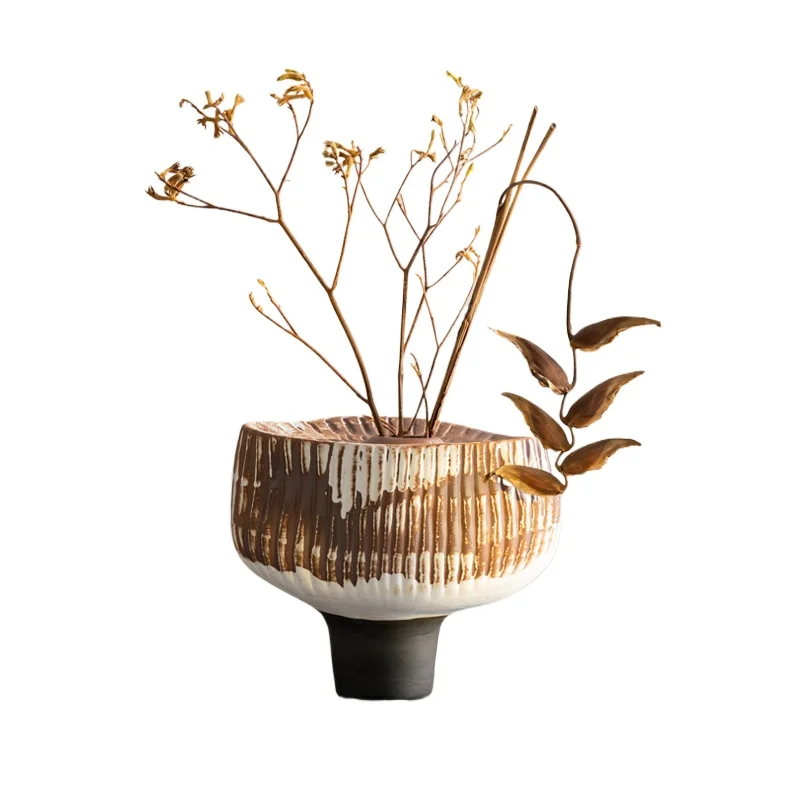 

Creative designer mushroom head ceramic flower arrangement special-shaped senior room vase decoration