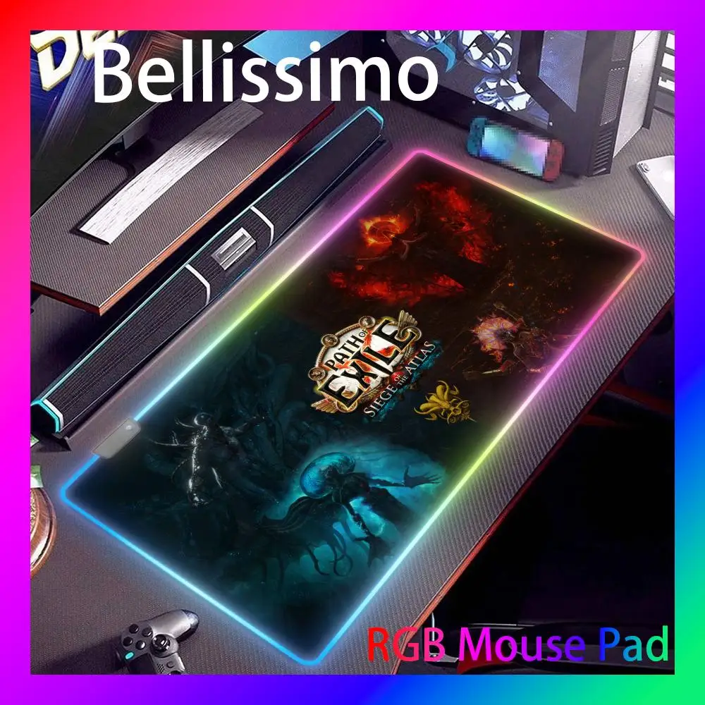 

Rgb Mouse Pad Xxl Path of Exile Pc Gamer Computer Desks Office Accessories Led Mousepad Anime Desk Mat Keyboard Gaming Mouse Mat