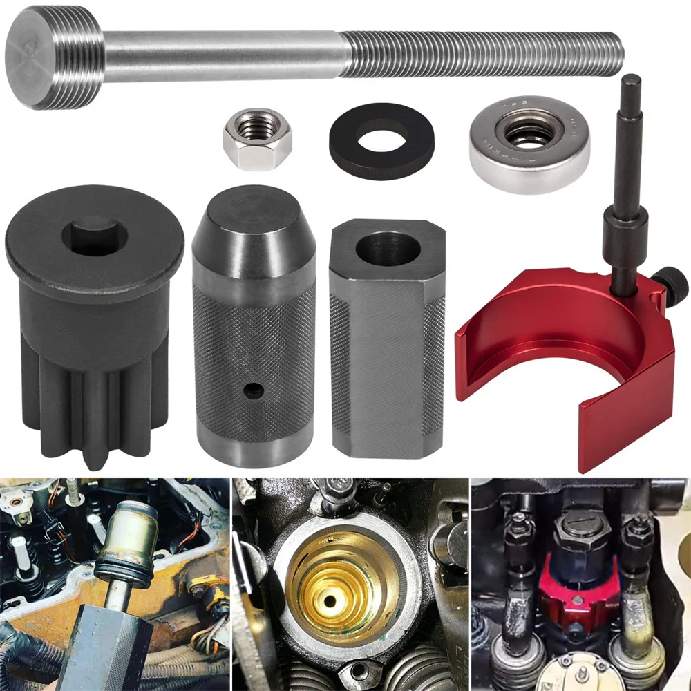 9U-6891 Injector Sleeve Remover Installer Set+9U-7227 Injector Height Tool+J-38587-a Engine Barring Socket for CAT Caterpillar