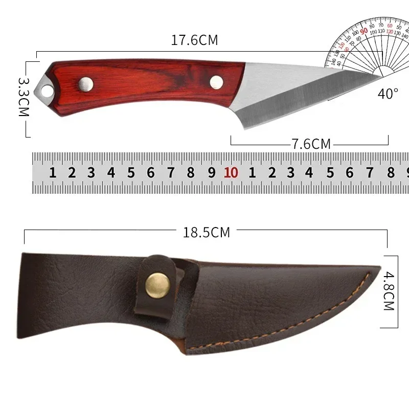 Stainless Steel Grafting Knife With Sheath Gardening Professional Wooden Handle Grafting Tools Multifunctional Bonsai Knife - view 6