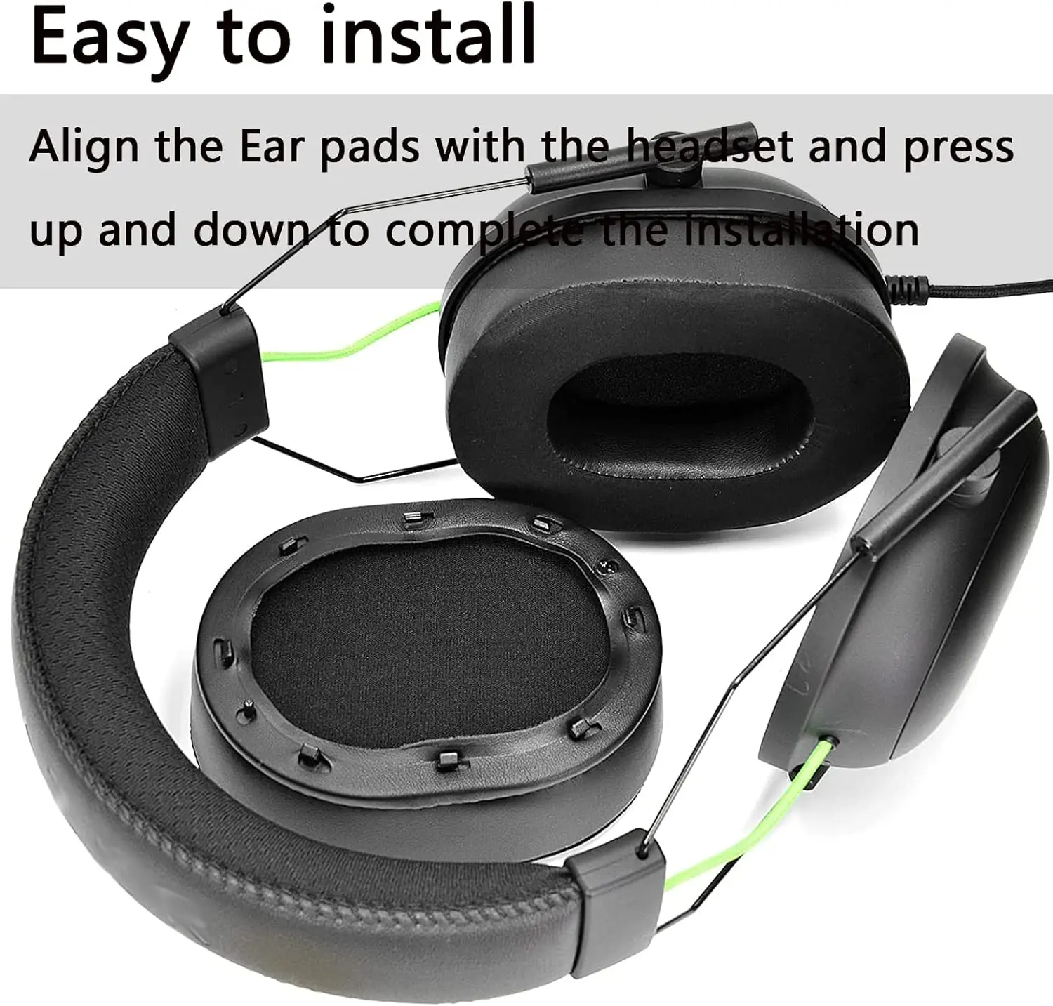 BlackShark V2 PRO อัพเกรดคุณภาพ Cooling Gel Ear Pads - defean Ear Cushion Replacement ใช้งานร่วมกับ Razer BlackShark V2