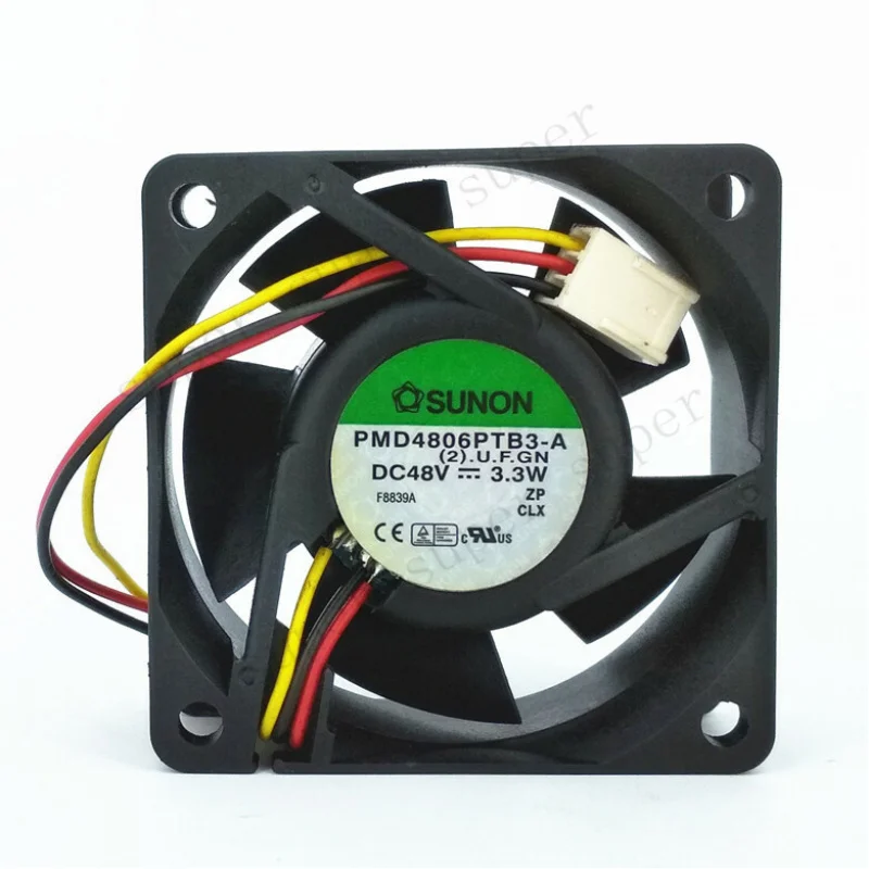 S+    SUNON PMD4806PTB3-A(2).U.F.GN 48V 3.3W 6CM 6025 3-Pin Double Ball Inverter Fan