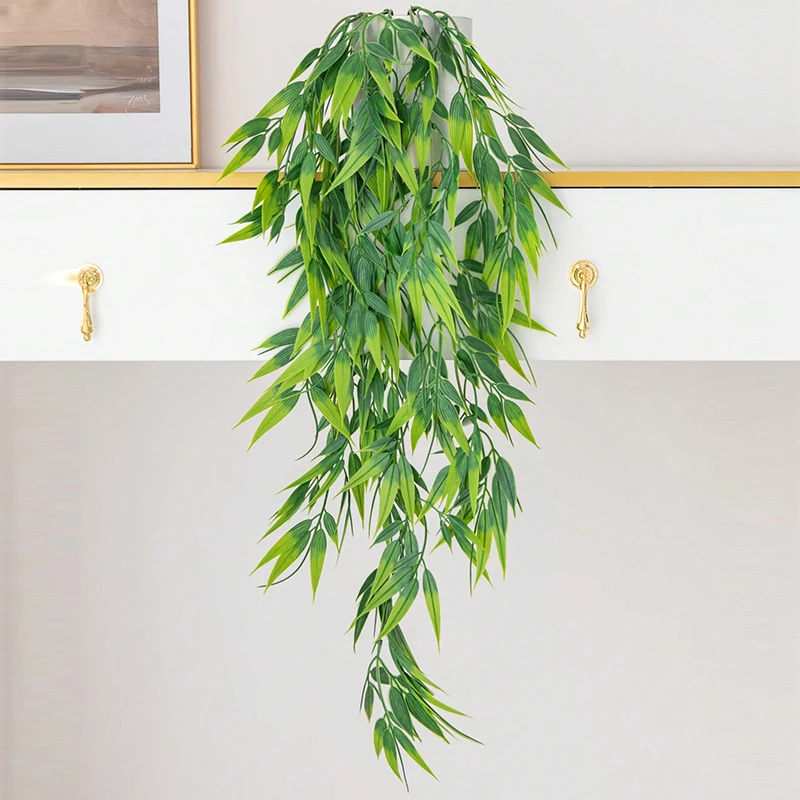 Artificial Ivy Hanging Vine Fake Bamboo Foliage Vines Greenery for Home Indoor Outdoor Garden Door Wall Wedding Party Decoration