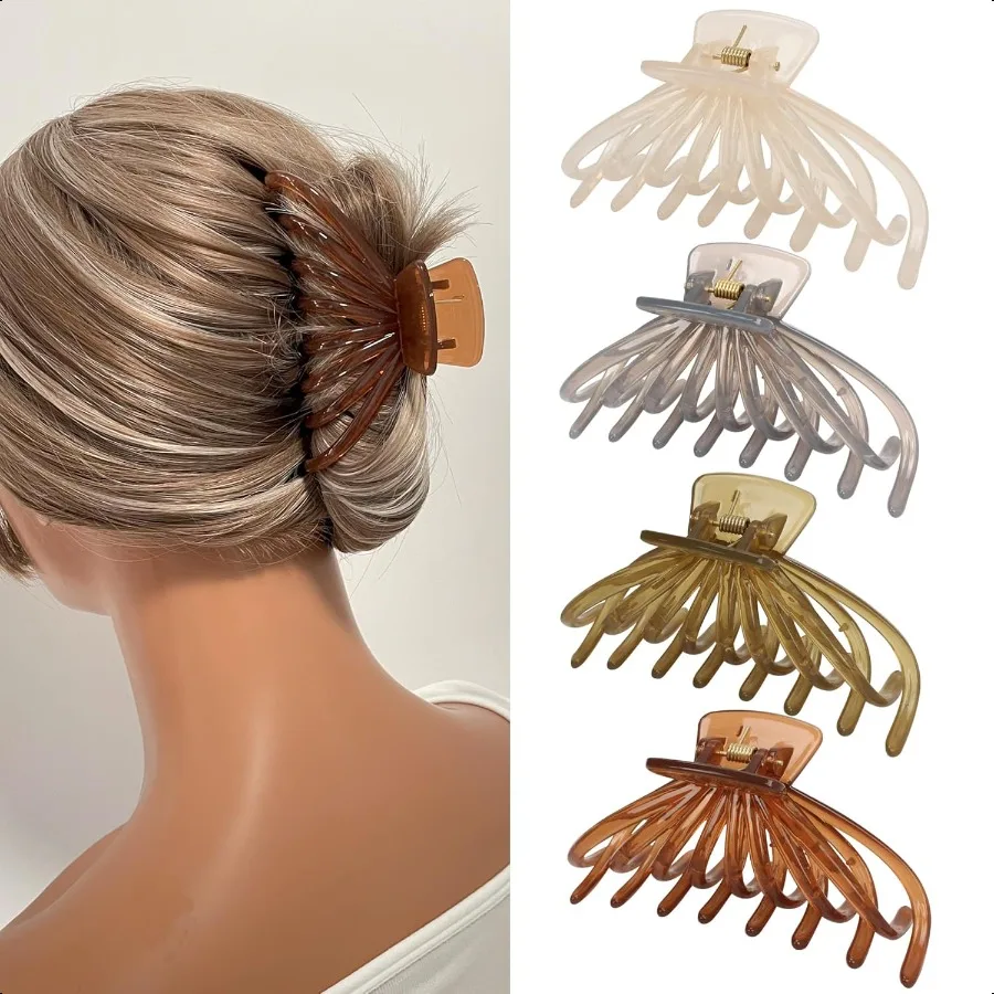 

Hair Claw Clips for Thick Hair 4 Pack Extra Large Jelly Hair Claw Clips for Women 4.75 Hair Accories for Women Girls Gifts Jell
