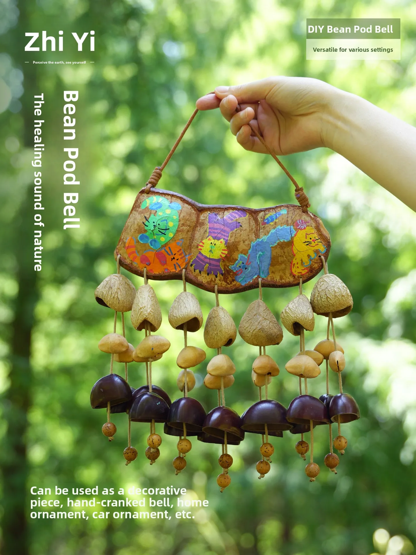 Healing Forest System Plant  Wind Chimes Creative Hand Drawn Picture Case Housewarming Gift Mid-Autumn Festival Gift