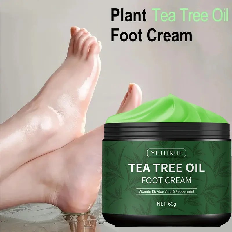 YUITIKUE Tea Tree Oil Foot Cream - Vitamin E Aloe Vera Peppermint Foot Care Moisturizing Cream for Dry Feet view 3