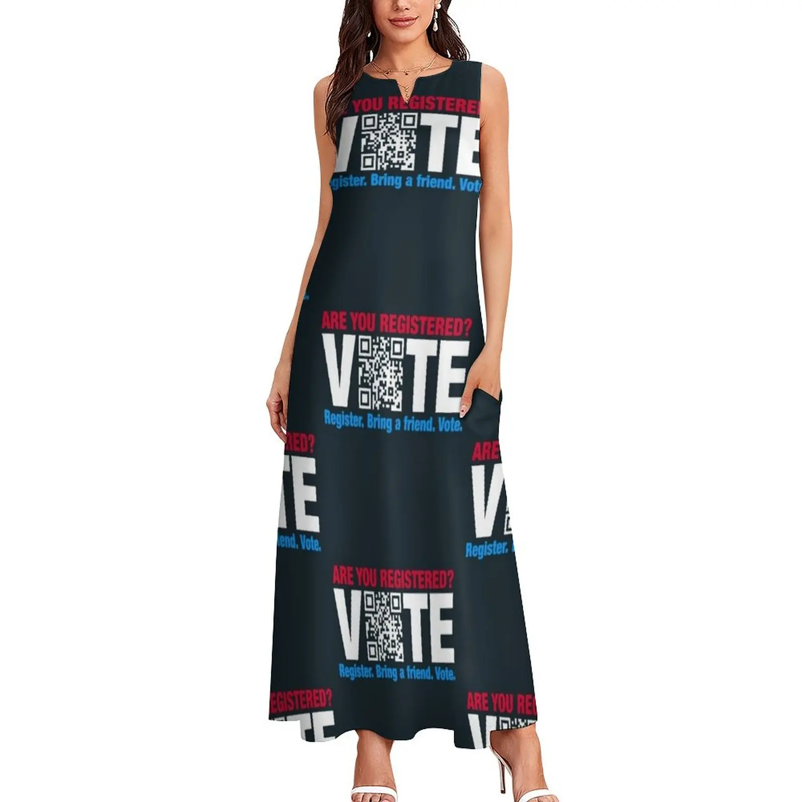 Vote QR Code Election Long Dress dress for woman Women's clothing sexy dress luxury