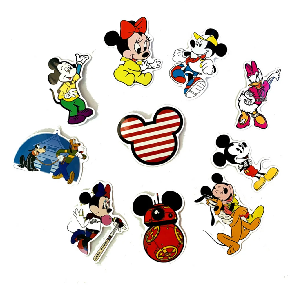 10/30/50PCS Disney ตัวละครคลาสสิก Mickey Mouse การ์ตูนสติกเกอร์ DIY แล็ปท็อปสเก็ตบอร์ด Decals Graffiti สนุกสำหรับของเล่นเด็ก