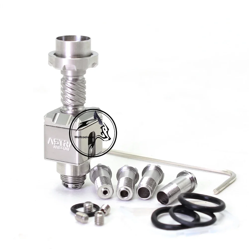 

Wolfcoolvape MISSION XV Astra Style RBA Bridge Boro Tank with Adjustable Air Pins (1.2-3.5mm) for Billet and Boro Mods - 316SS