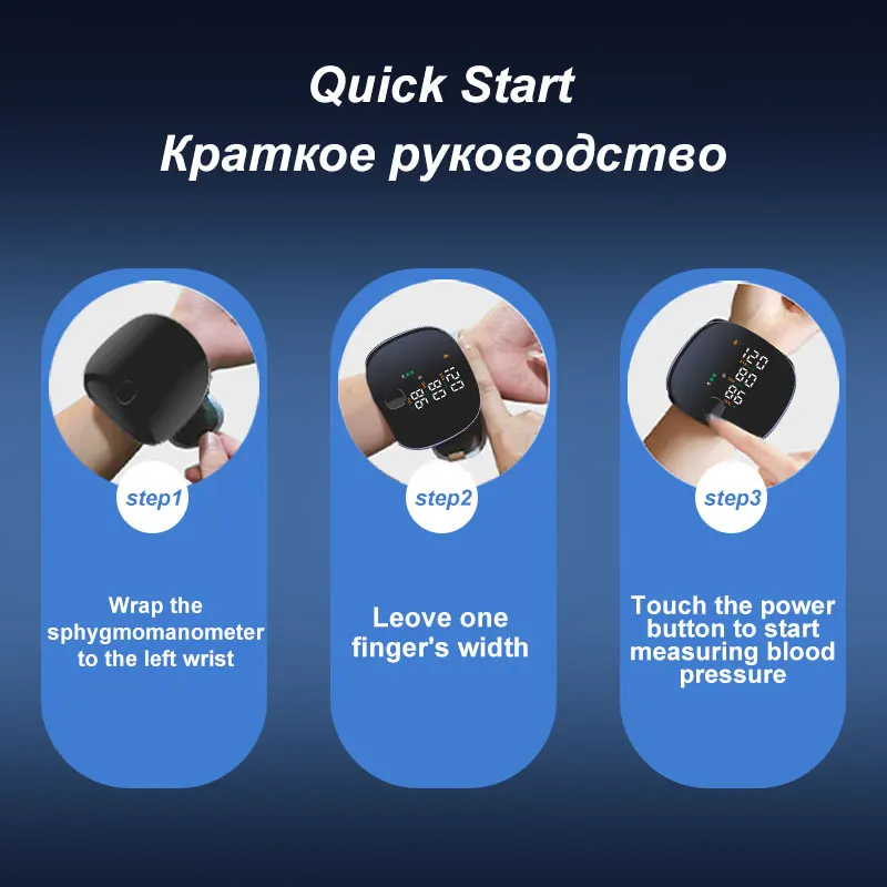 Korean Digital Recharge Wrist Blood Pressure Monitor Sphygmomanometer Tonometer Tensiometer Heart Rate Pulse Meter Health Care