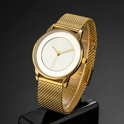 Men's Watch Simple Classical Style Gold Quartz Watches For Male Female Unisex Minimalism Stainless Steel Wristwatches  New In