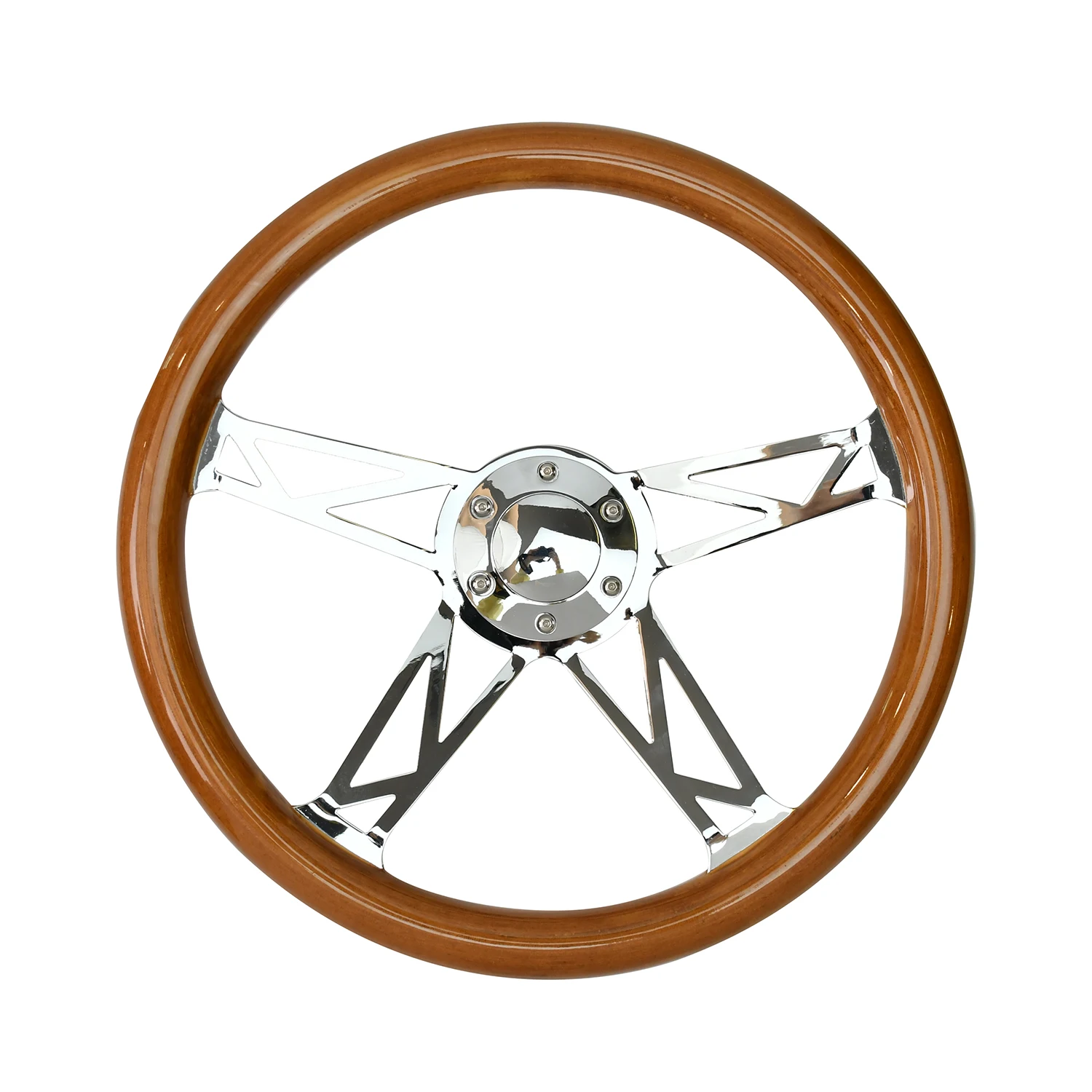 Manufacturer Steering Wheel Car 15-inch Wood Retro Modified Four-spoke Steering Wheel