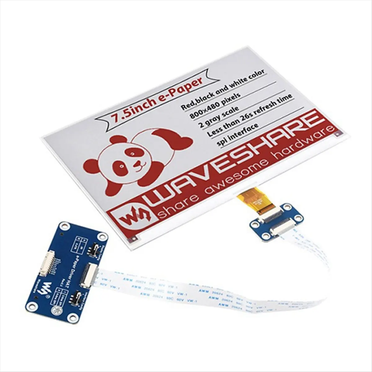 Summer sale   7.5 Inch Display HAT 800x480 Red Black White E-Paper Screen for Nano RDK X3