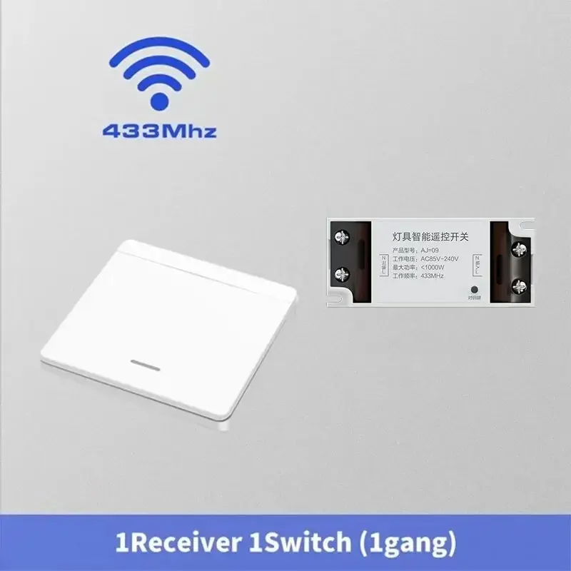 Wireless Switch 433Mhz Movable Wall Panel Switch RF Wall Light Switch AC 110V 220V 30A Remote Control Relay Controller For Lamp