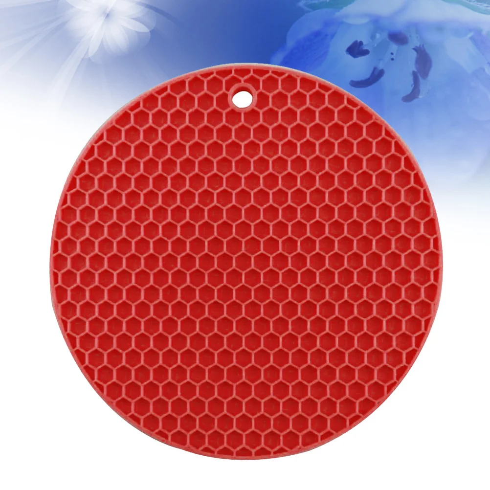 

Heat Resistant Silicone Mat 18cm Non-Slip Honeycombed Pot Pan Bowl Cup Coaster Table Mat Orange Pot Coaster Heat Resistant Pad
