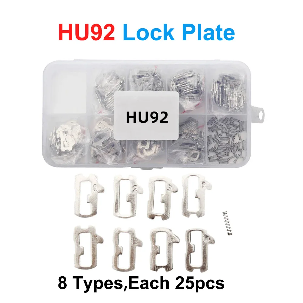 

200PCS/LOT HU92 Car Lock Reed Plate For BMW 8 Types Auto Locking Plate Brass Material Repair Accessaries Kit With Spring