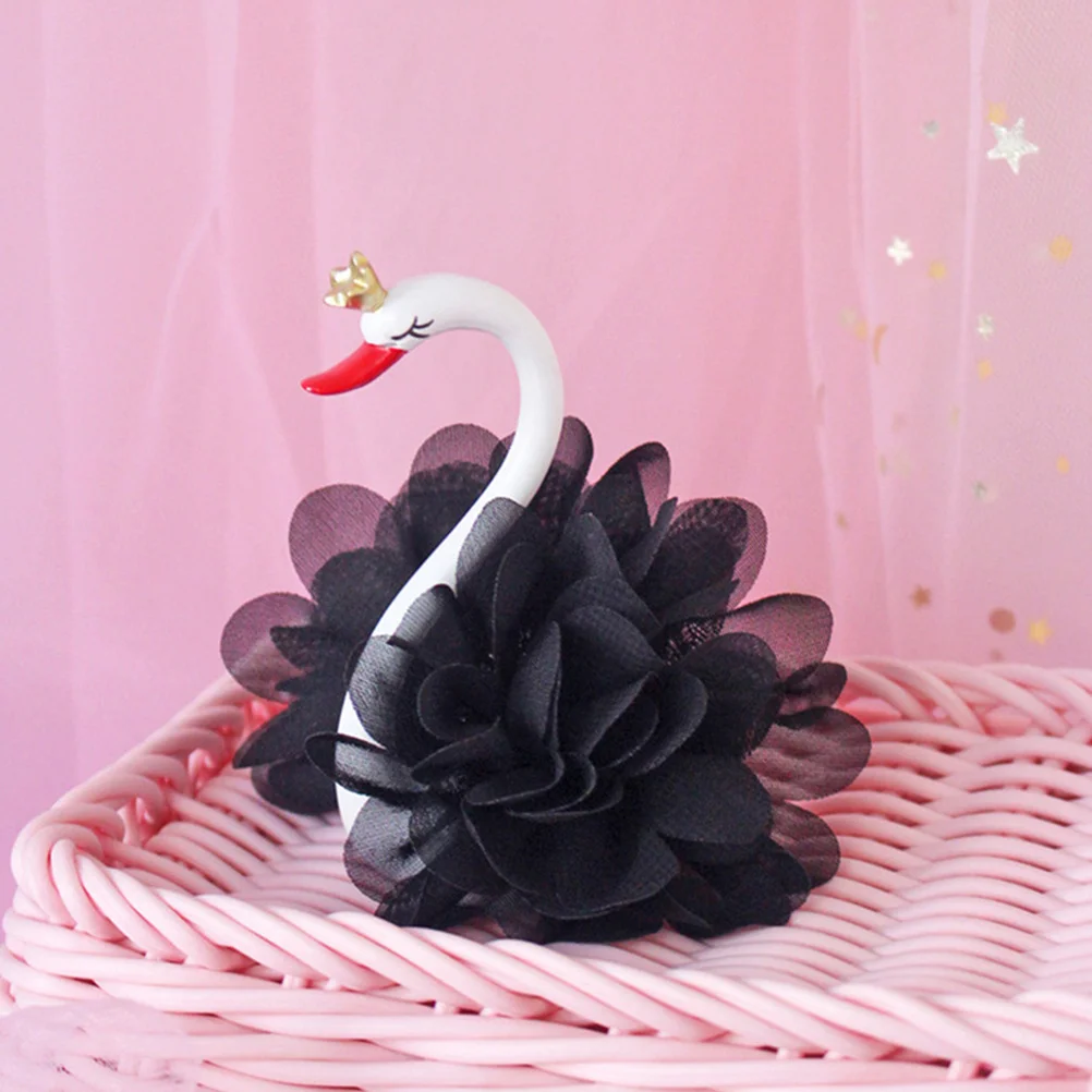 

2Pcs Swan Cake Topper Black White Handmade Decorative Cake Desktop Ornament for Restaurant Hotel Home Shopping Mall