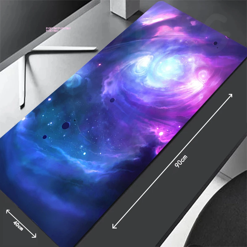 Starry sky-alfombrillas de ratón con borde de bloqueo XXL, alfombrilla de ratón grande para juegos, alfombrilla de ratón para teclado, alfombrilla de escritorio para regalo, 80x30cm